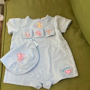 Okie Dokie girls romper and bib set
